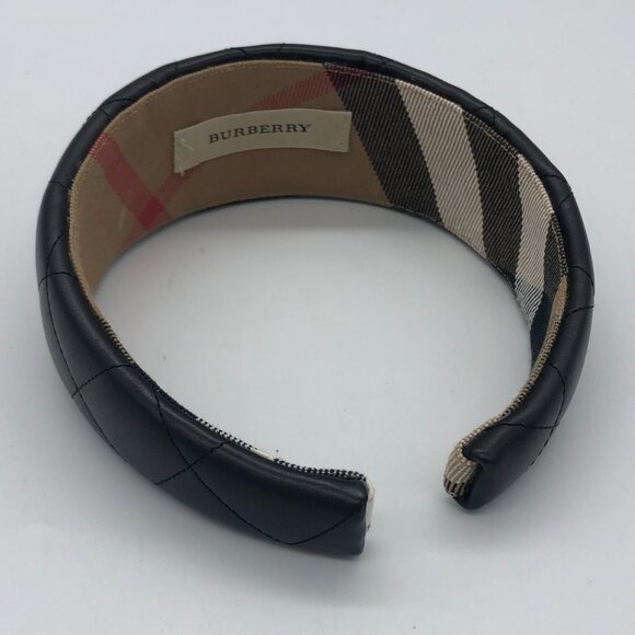 Burberry Quilted Black Leather Headband - Picture 4 of 8